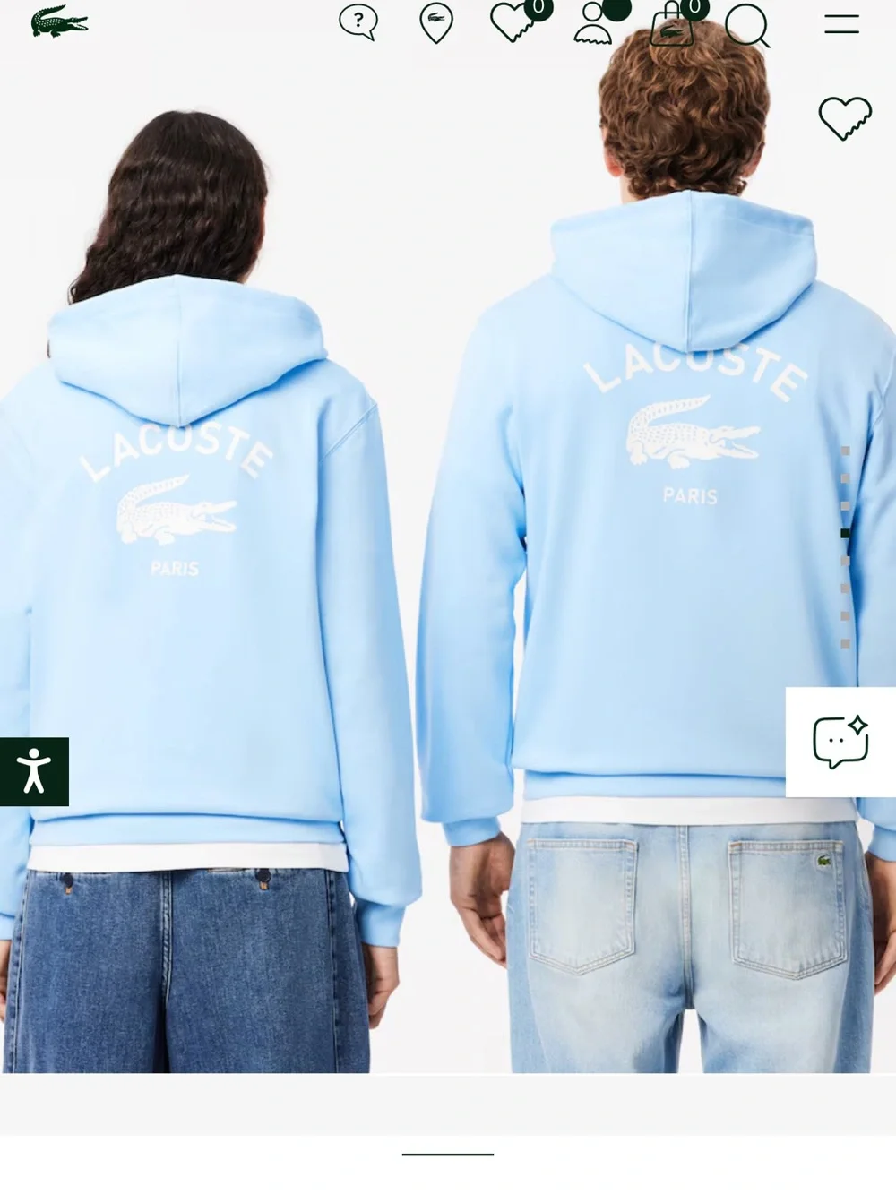 Lacoste Pastel Blue Pullover Hoodie with White Logo
